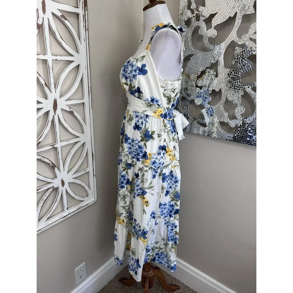 Kate And Lily SIZE 6 Cottagecore Feminine Floral Tiered Midi Sleeveless Dress - Picture 7 of 9
